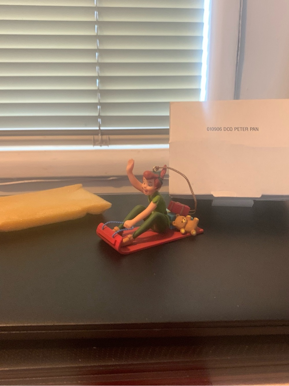 Grolier Disney Peter Pan ornament- Green and Red